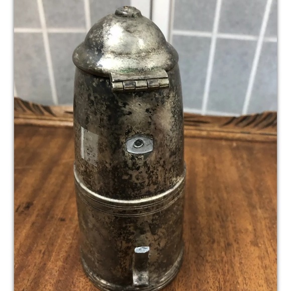 Sheffield plate, pitcher creamer with lid, metallic, for restoration,antique.: - Picture 4 of 8